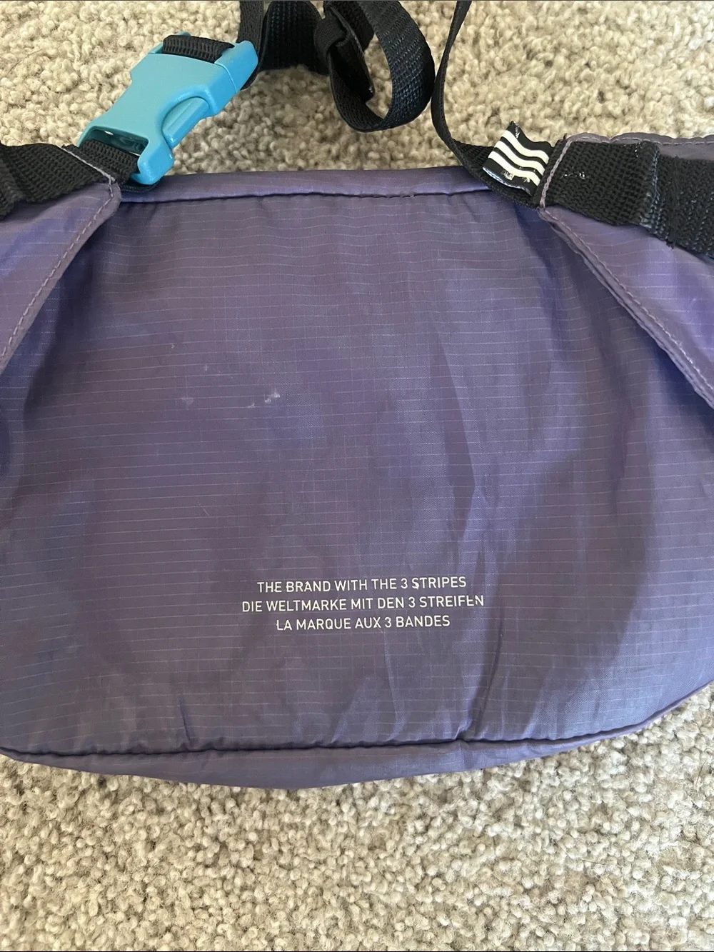 adidas Purple Waist Bag with Red Logo and Teal Accents